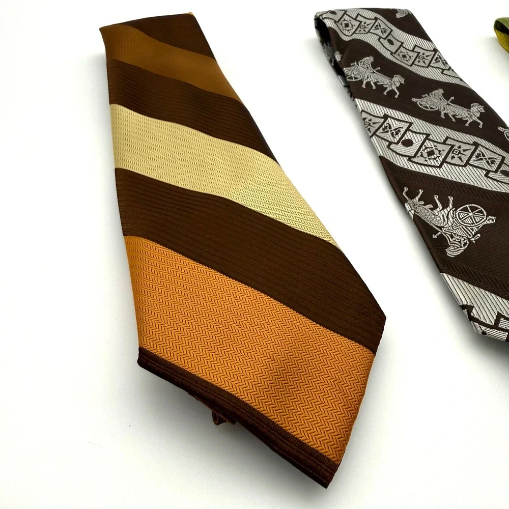 Vintage 60s/70s -Men's Necktie Lot of 3 Wembley JCPenney Wide Retro Ties